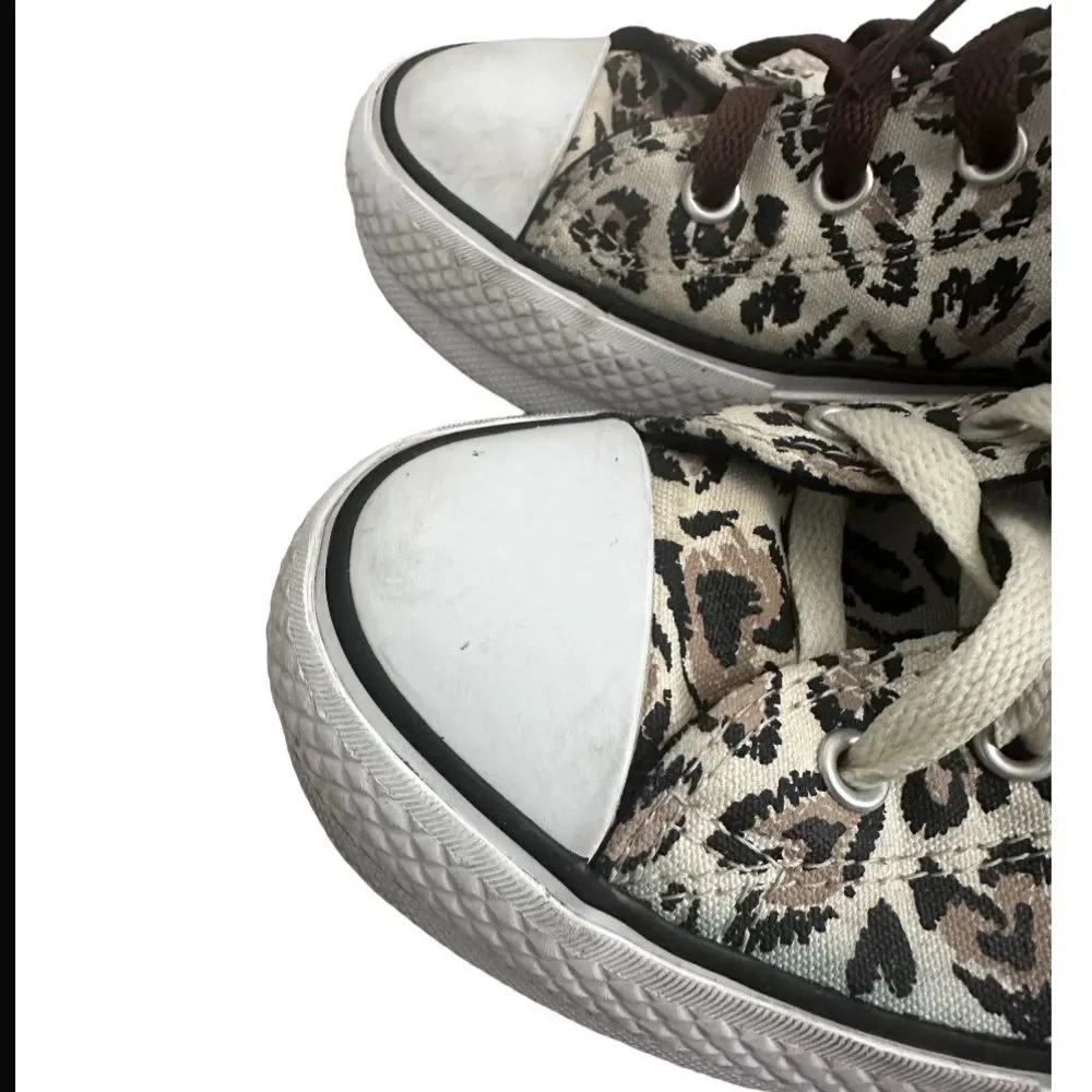 Converse animal print girls high top sneakers